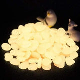 150Pcs Glow Stones Glow in The Dark Garden Stones Pebbles, Gardening Luminous Stones Outdoor Decor Glowing Water Fish Tank Gravel (Orange)