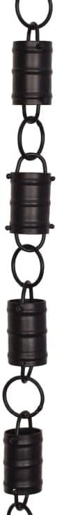 RainChains Pacific Tri-Stripe Rain Chain 8.5ft Black Aluminum Rain Chains for Gutters Decorative Gutter Chain Downspout.