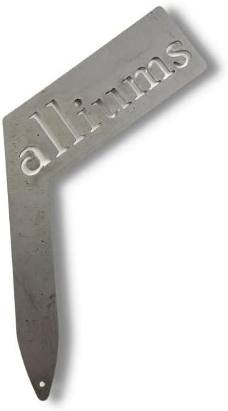 Planter Size Small Metal Garden Plant Vegetable Flower or Herb Markers 13.5 Inches Tall (alliums, Raw, Unfinished Steel)
