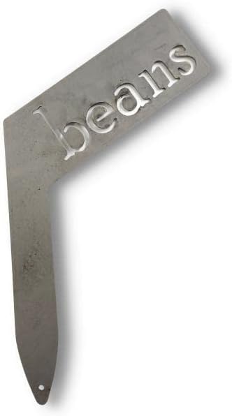Planter Size Small Metal Garden Plant Vegetable Flower or Herb Markers 13.5 Inches Tall (beans, Raw, Unfinished Steel)