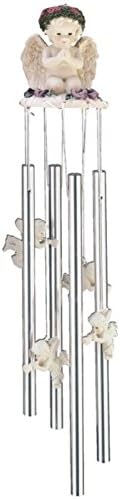 StealStreet SS-G-41279, Round Top Cherub Praying Hanging Garden Decoration Decor Wind Chime
