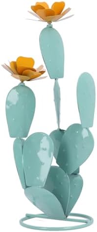 HEEPDD Prickly Pear Cactus Garden Statue, 10.2 Inch Iron Art Sculpture, Indoor Outdoor Yard Decor for Patio, Lawn, Backyard