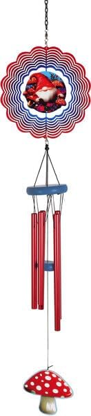 Spoontiques Gnomes Wind Spinner Chime - Outdoor Garden Décor - Decorative Chimes for Yard, Garden, Backyard and Patio Decoration