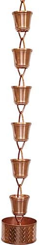 MORIKUNI Made in Japan Authentic Traditional Rain Chain/Downspout/Made of Pure Copper/Available in 4 Styles, 5-16 ft/Optional Decorative Weight Available (Bamboo Small, 12, Feet)