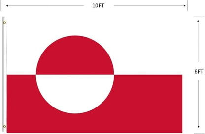Greenland Flags, 6X10FT, Denmark Greenlander National Flag, Double Stitched with Brass Grommets, For Room Teen Cool Tapestry For Dorm Wall Decor For Porch, Indoor Outdoor Flags, Gifts (1PLY, 6X10)