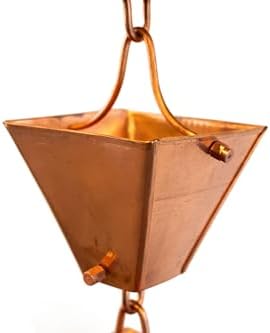 Nutshell Stores Medium Square Cups Rain Chain - Copper - 18 Feet