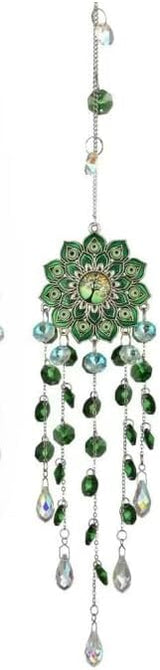 Crystal SunCatcher for Window, Sun Catchers with Crystals, Hanging Crystals Rainbow Maker, Wind Chime, Hanging Crystal for Decoration (Green)