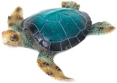 Resin Sea Turtle Decorative Statue - 16x15 Inch Tropical Wall and Garden Art -Ocean-Themed Décor for Home - Beach House - Coastal - Marine Enthusiasts
