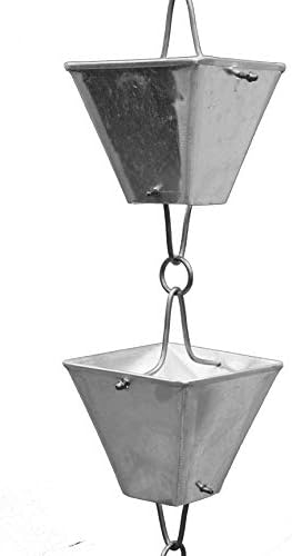 Nutshell Stores Extra Large Square Cups Rain Chain - Aluminum - 10 Feet