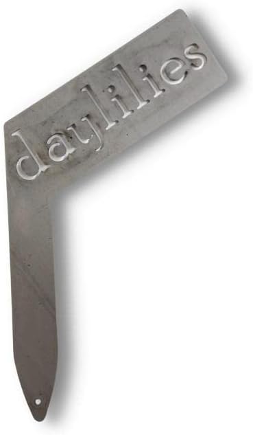 Planter Size Small Metal Garden Plant Vegetable Flower or Herb Markers 13.5 Inches Tall (daylilies, Raw, Unfinished Steel)