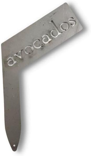 Planter Size Small Metal Garden Plant Vegetable Flower or Herb Markers 13.5 Inches Tall (avocados, Raw, Unfinished Steel)