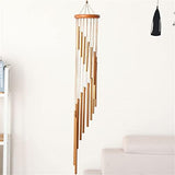 ZKG 35.4in 18 Tubes Wind Chimes Metal Wind Bells Garden Patio Outdoor Wall Hanging Home Decor Gift (Gold)