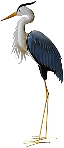 Outdoor Statue Garden Sculpture Egret Statue Courtyard Zoo Craft Product, Patio Garden Decoration, Iron Piece Craft Product (96cm)