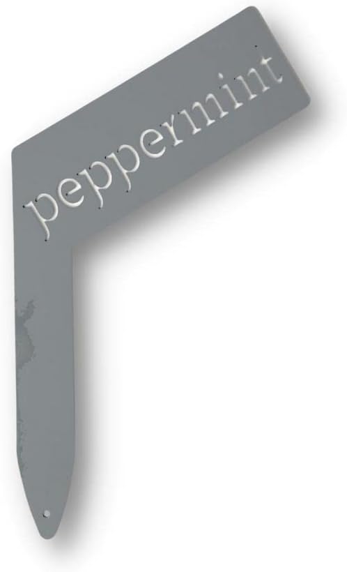 Planter Size Small Metal Garden Plant Vegetable Flower or Herb Markers 13.5 Inches Tall (peppermint, Primed Finish)