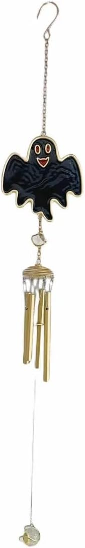 Halloween Themed Wind Chime Iron Made Chost Decoration Creative Designed Bat Decoration Halloween Holiday Festival Hanging Decor-Ghost