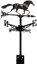 Colorful Rooster Weather Vane Spinner Wind Direction Farm Scene Stake Metal Outdoor Peacock Weathervane Ornament for Garden Yard Decoration (Horse B)