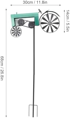 Farm Tractor Windmill,Tractor Wind Spinner Yard Ground Stake Statue Garden Windmill Decoration Lawn Floor Stakes Art Ornament for Outdoor Garden Yard Patio Decor (Green)