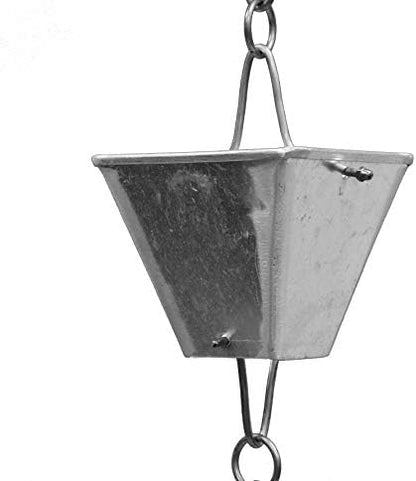 Nutshell Stores Extra Large Square Cups Rain Chain - Aluminum - 12 Feet