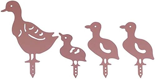 Alnicov 4 Pcs Duck Silhouette Garden Yard Art Decoration，Hollow Out Shape，Garden Art Decoration