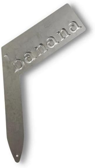Planter Size Small Metal Garden Plant Vegetable Flower or Herb Markers 13.5 Inches Tall (banana, Raw, Unfinished Steel)