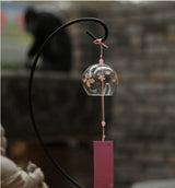 Japanese Wind Chimes Set of 2, Glass Wind Bells, Hanging Home Garden Wedding Indoor Outdoor Decoration