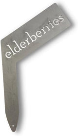 Planter Size Small Metal Garden Plant Vegetable Flower or Herb Markers 13.5 Inches Tall (elderberries, Raw, Unfinished Steel)