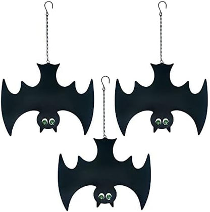 Metal Bats, Silhouette Pendant Outdoors Halloween Yard Decorations, Set of 3
