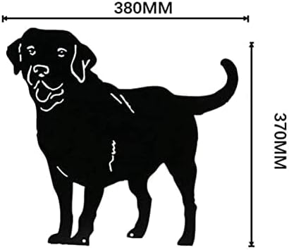CXWLD Metal Dog Stake Statue Garden Lawn Black Labrador Silhouette Decoration Animal Sculpture Outdoor Decor Yard Sign for Yard Patio Backyard Pathway Sidewalk, 38x37CM (BLAC1)