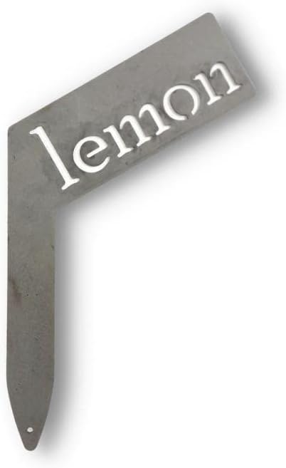 Planter Size Small Metal Garden Plant Vegetable Flower or Herb Markers 13.5 Inches Tall (lemon, Raw, Unfinished Steel)