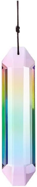 1 Pcs Crystal Prisms Sun Catchers for Window Hanging Decor Garden Wind Chimes Rainbow Photography Props Christmas Tree Handmade Prism Garden DIY(7 Colors Mixed Pack) (1 Rainbow Colors)