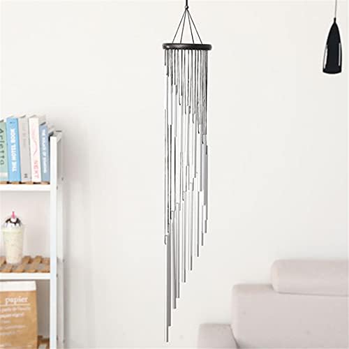 ZKG 35.4in 18 Tubes Wind Chimes Metal Wind Bells Garden Patio Outdoor Wall Hanging Home Decor Gift (White)