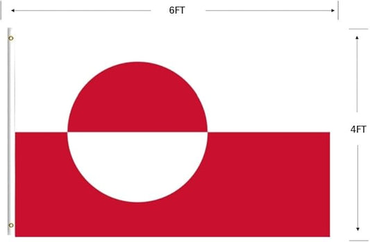 Greenland Flags, 4X6FT,3Ply Double Sided Denmark Greenlander National Flag, Double Stitched with Brass Grommets, For Room Teen Cool Tapestry For Dorm Wall Decor For Porch, Indoor Outdoor Flags, Gifts (3PLY, 4X6)