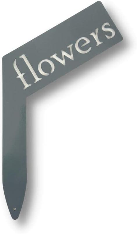 Planter Size Small Metal Garden Plant Vegetable Flower or Herb Markers 13.5 Inches Tall (flowers, Primed Finish)