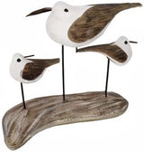Morning View Wooden Sea Birds Decor Wood Seagull Statue Bird Figurines Seabird Statue Standing Seagulls Decorations Coastal Sculpture Nautical Beach Ocean Home Table Garden Yard Lawn Outdoor 7 Inch