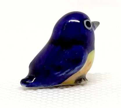Bird Micro Tiny Dollhouse Figurines Hand Painted Ceramic Animals Collectible Gift Home Garden Décor (Blue Bird)