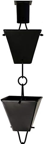 Nutshell Stores Extra Large Square Cups Rain Chain - Black - 16 Feet