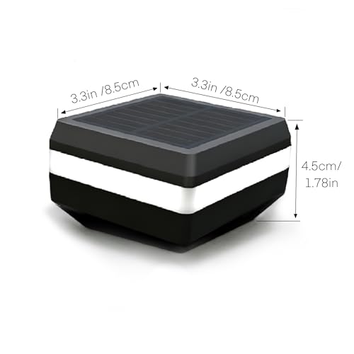 Solar Fence Post Cap Lights - 4-Pack, Dual-Color, 2"x2" & 3"x3"