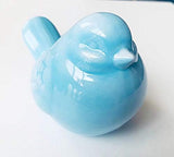 New Blue Bird Figurine, Ceramic Chubby Bird Figure Cottage Animal Bird Statue Decorations for Home Garden Decor Accents