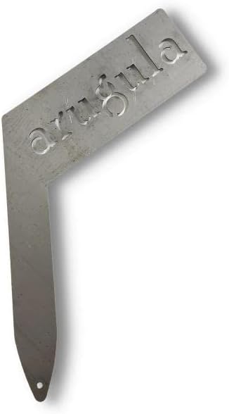 Planter Size Small Metal Garden Plant Vegetable Flower or Herb Markers 13.5 Inches Tall (arugula, Raw, Unfinished Steel)