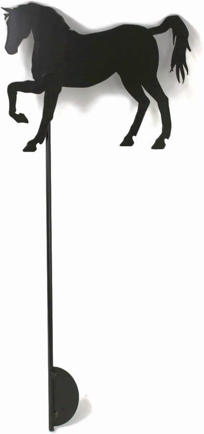 Pets and Farm Animals Metal Garden Landscape Stake (9" Wide Horse on Stake, Bronze Charcoal)