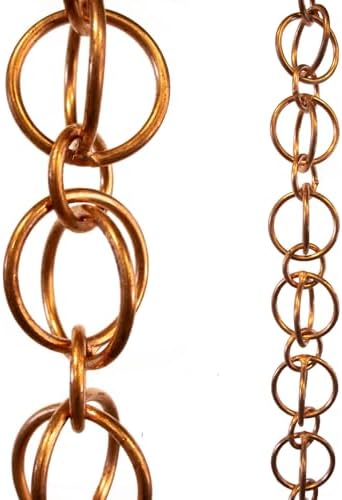 Nutshell Stores Double Loops Rain Chain - Copper - 14 Feet