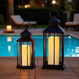 LED Pillar Candles 4" x 10" - Waterproof Flameless, Timer, 2 Pack