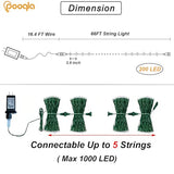 Pooqla 200 LED Green Halloween String Lights - 66 ft
