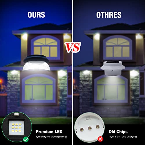 Solar Gutter Lights - LED Waterproof Wall Mount Auto On/Off (6 Pack)