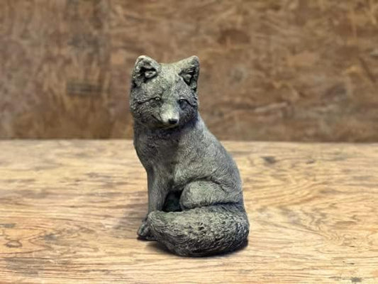 Generic Stone Statue 2023 Fox Concrete Outdoor Sitting Fox Figure Gray