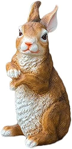 Garden Courtyard Decoration Crafts Outdoor Landscape Sculpture Resin Animal Simulation Rabbit Ornaments(Color:A)