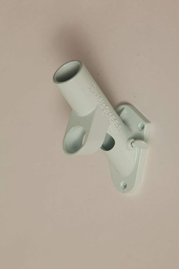 Evergreen Flag Bracket Two-Position 45 and 90 Degree Cast Iron White Flag Pole Bracket | Outdoor Home and Garden Décor for Residential or Commercial