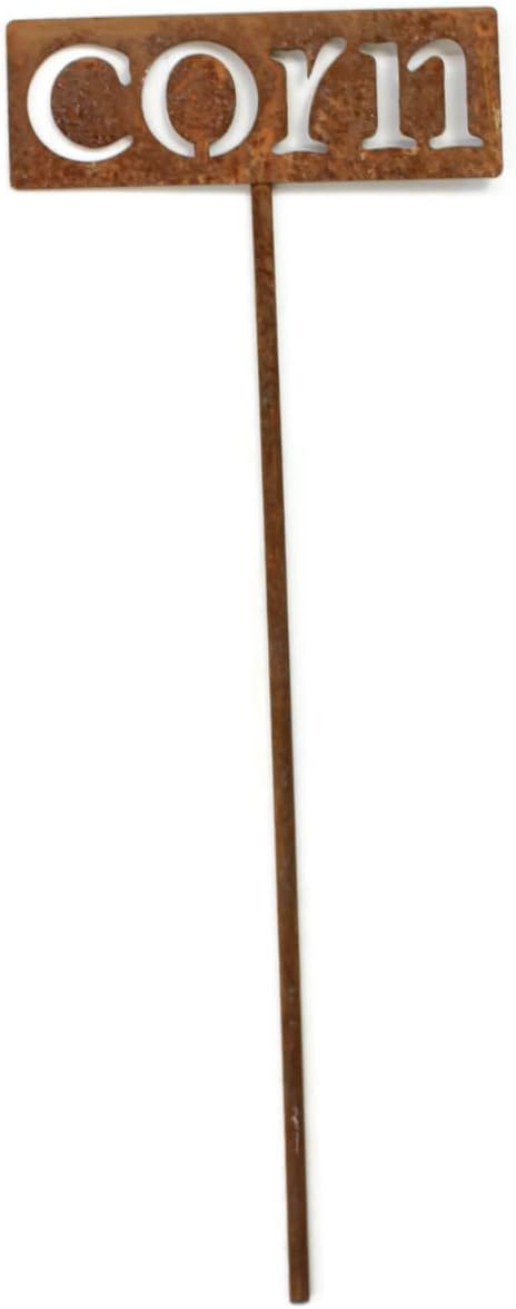 Classic Metal Garden Markers 19 Inches Tall (corn, Naturally Rusted)