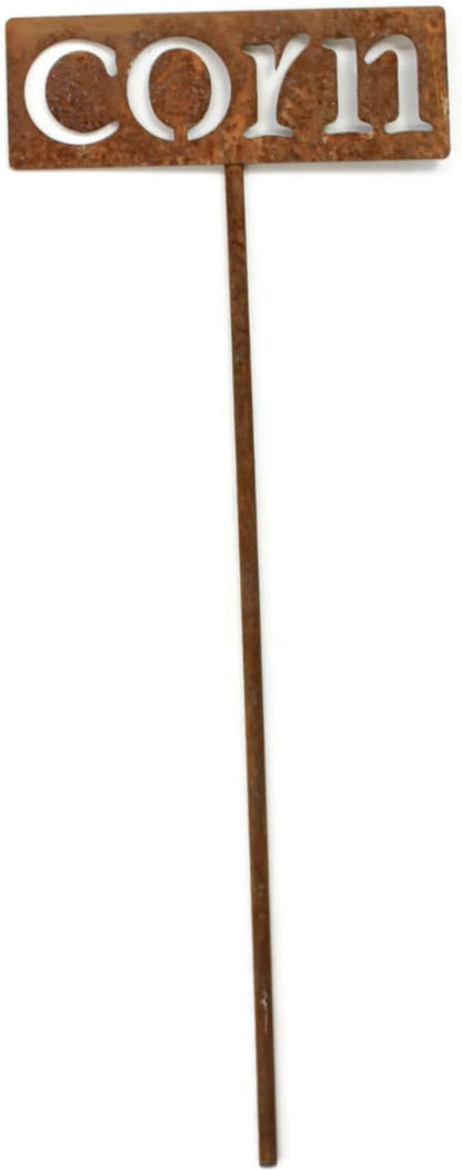 Classic Metal Garden Markers 19 Inches Tall (corn, Naturally Rusted)