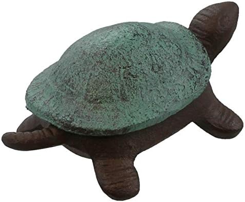 Top Brass Turtle Key Hider Figurine - Cast Iron Garden Statue with Secret Compartment - Indoor/Outdoor